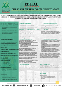 Edital para o curso de mestrado